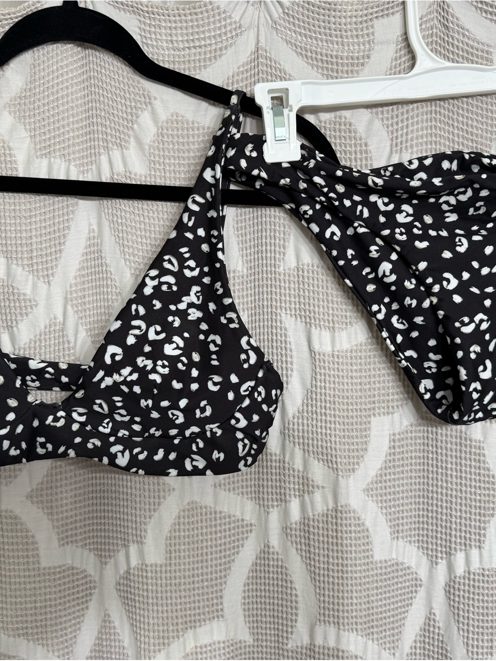 PacSun Black & White Leopard Print Bikini Set